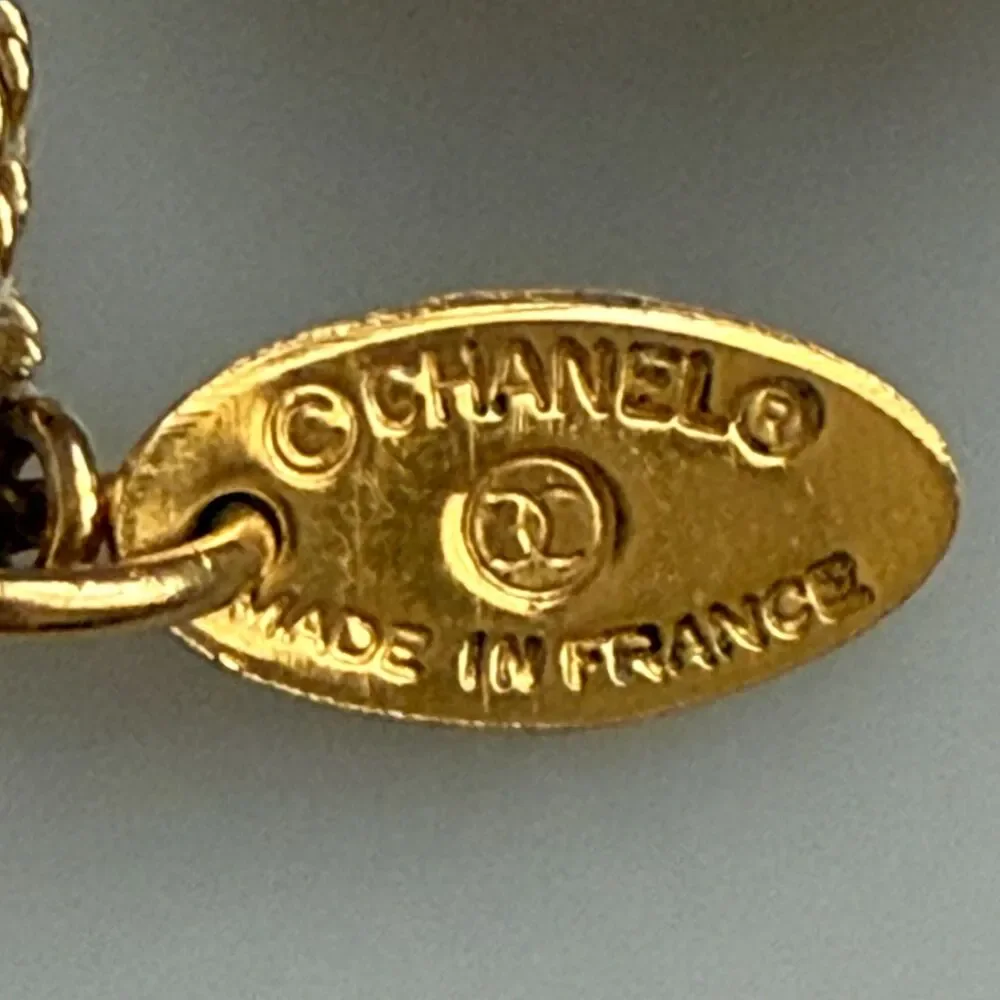 Chanel vintage Coco mark CC pendant necklace authentic with COA gold plated